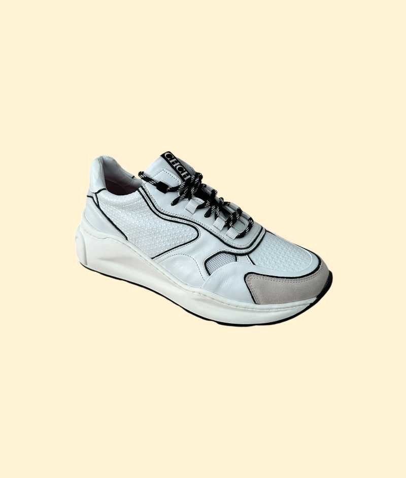 Tennis Carolina Herrera Hombre Cuero Blanco