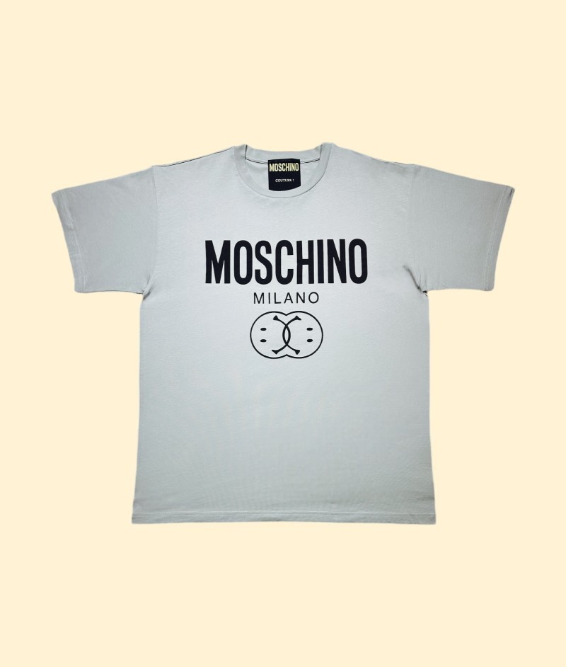 Camiseta Moschino Hombre Milano Smile Gris