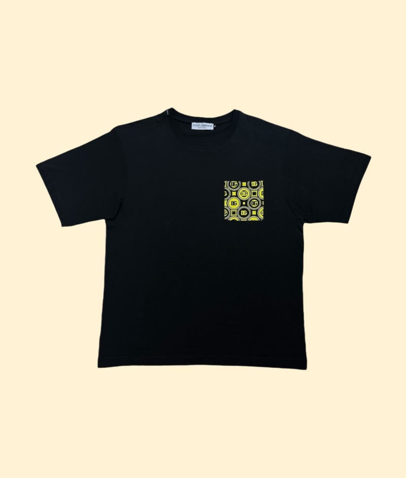 Camiseta Dolce&Gabbana Hombre BolsilloDG Negro-Amarillo