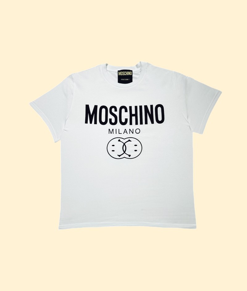 Camiseta Moschino Hombre Milano Smile Blanco